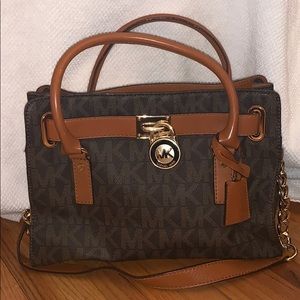Michael Kors Hamilton Monogram Leather Satchel